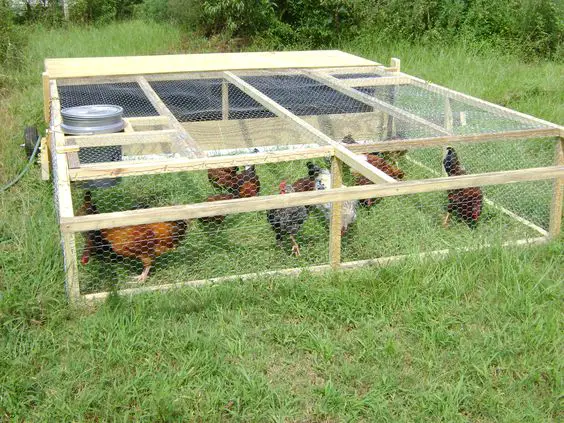 Rectangular Portable Chicken Coop on Wheel