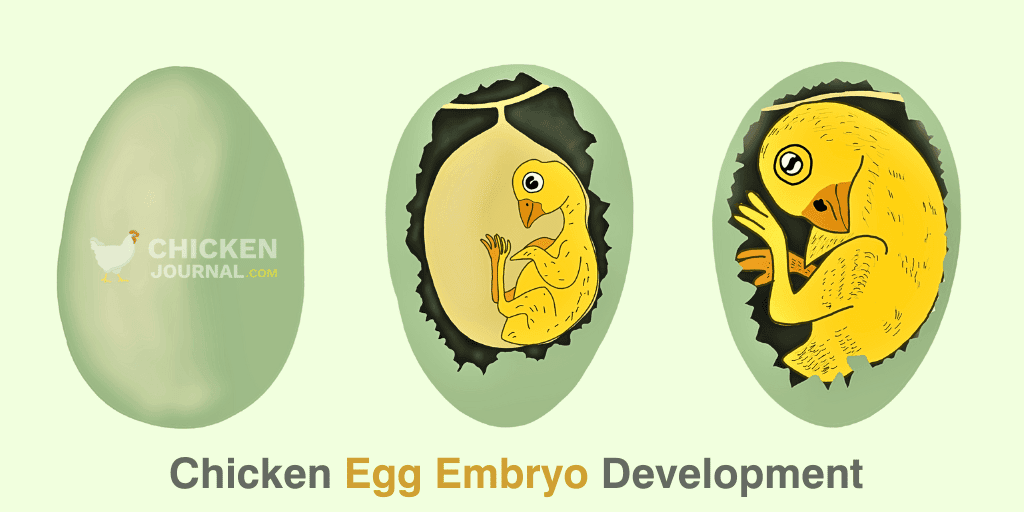 Chicken embryo development inside the egg during incubation