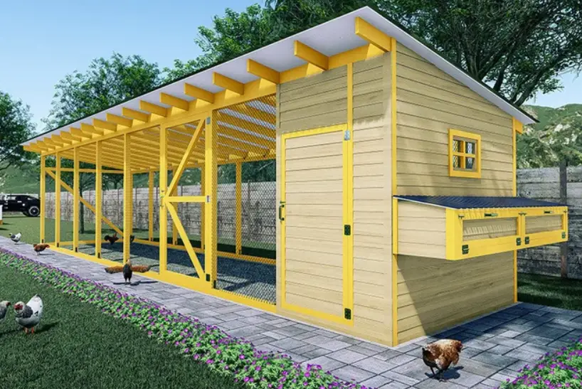 Easy Coops DIY Chicken Coop Plan (An Extra-large size walk-in chicken coop for 22 chickens)