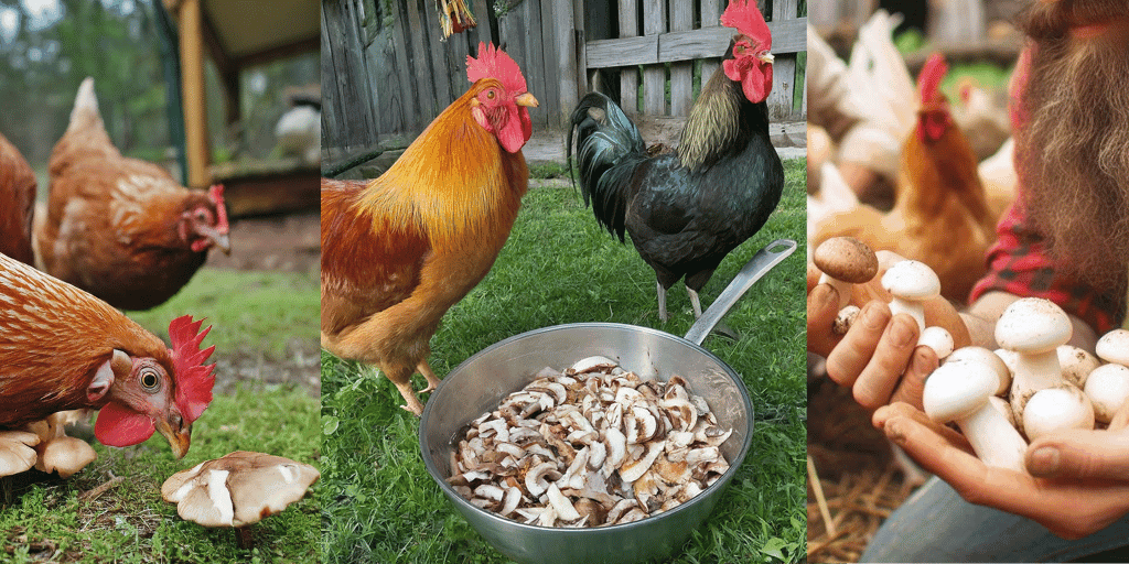 feeeding mushroom to chickens