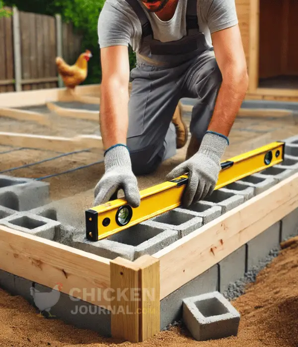 Building Foundation and Base Construction of A Chicken Coop