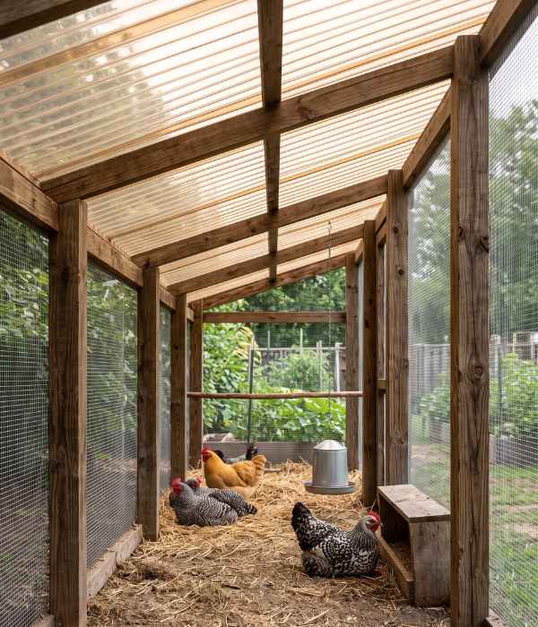 Chicken Coop Roof Types: Best Designs &Amp; Roofing Materials 13 translucent tinted polycarbonate roofing panels